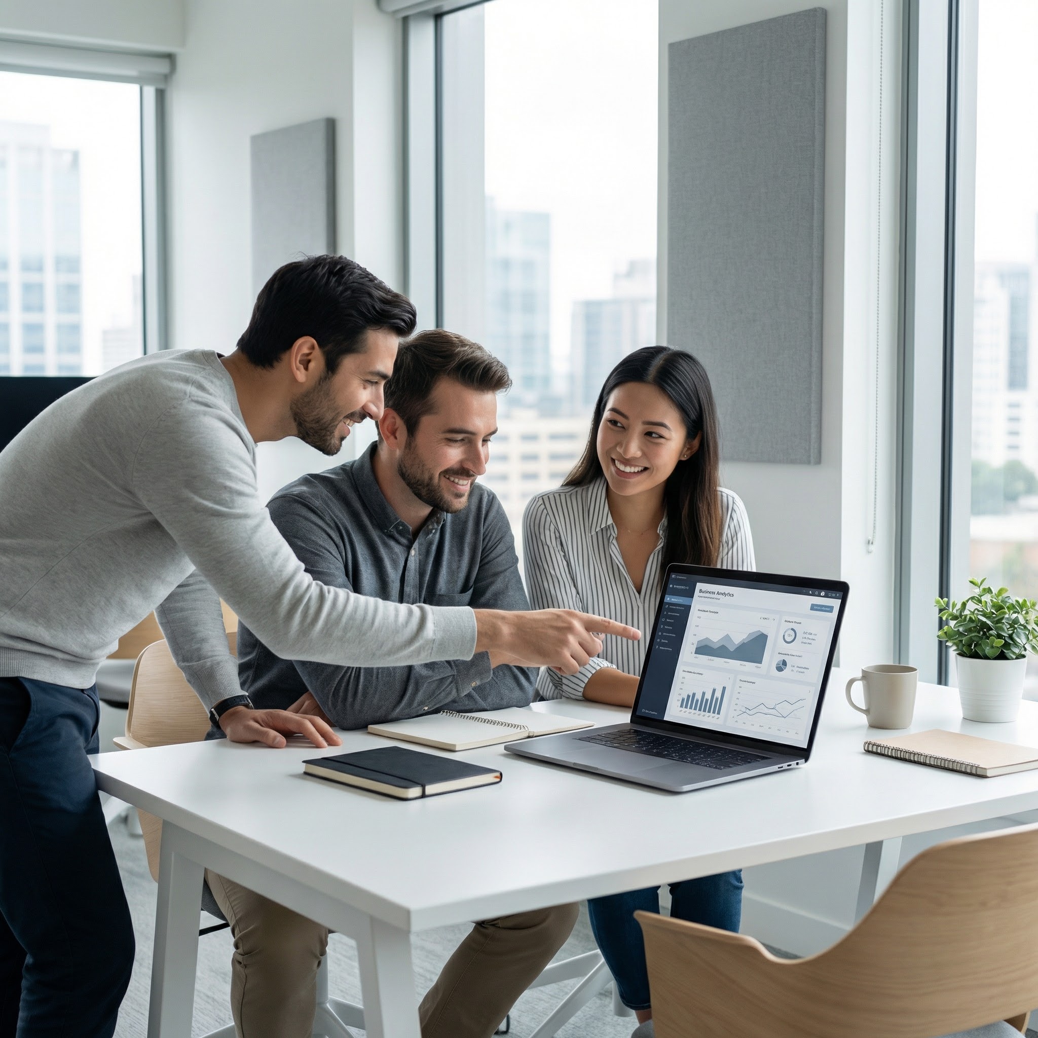 Equipo de Script Force trabajando en una solución de software